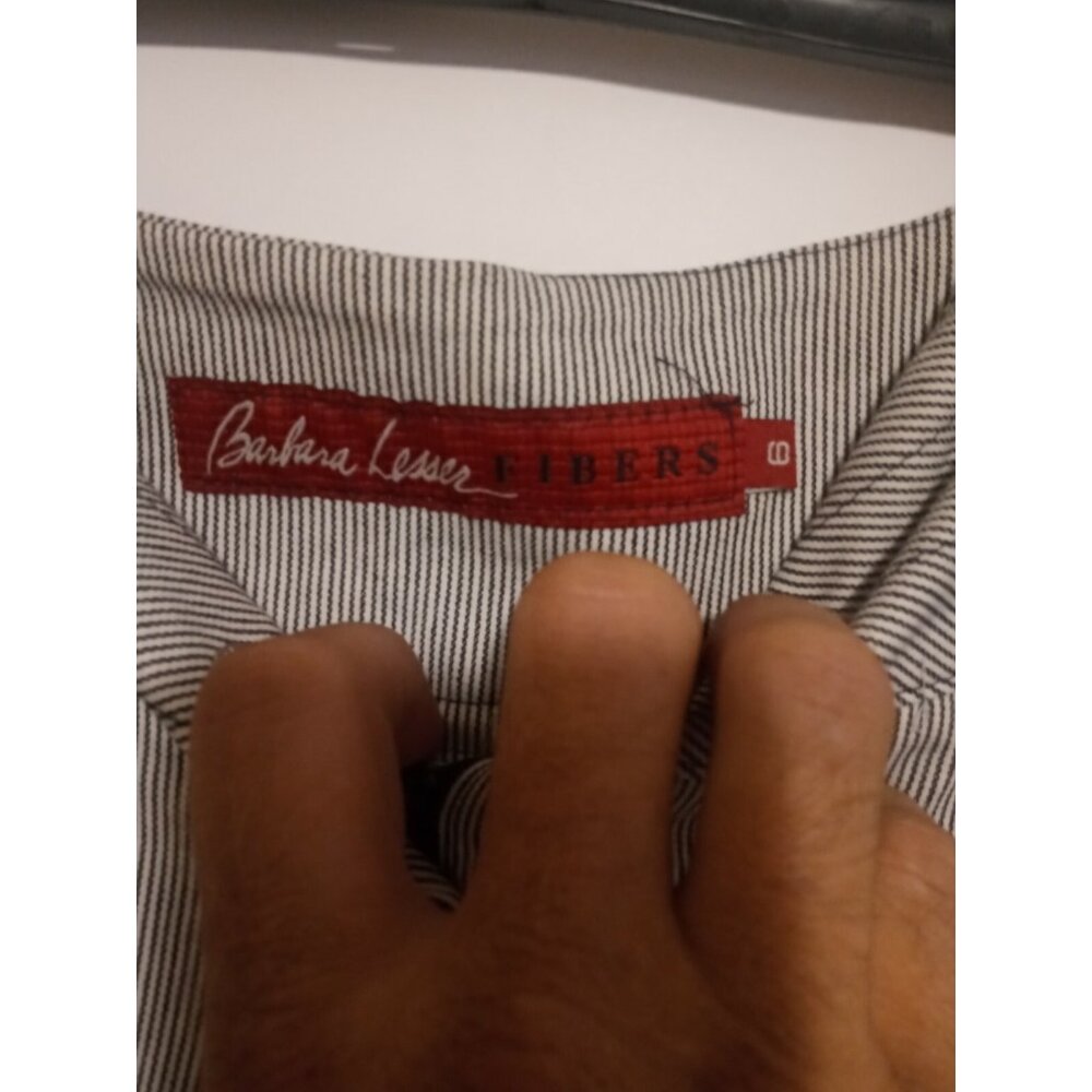 Barbara Lesser Fibers Striped Cargo Capris Womens Size 6 CUTE! - Picture 2 of 3